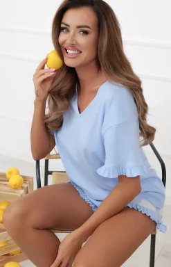 Damskie Italian Fashion Bielizna Plus Size|Piżamy Damskie Krótkie - Piżaa daka z krótki rękawe i krótkii podenkai ika