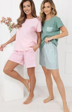 Damskie Italian Fashion Bielizna Plus Size|Piżamy Damskie Krótkie - Piżaa daka z krótki rękawe i krótkii podenkai załwiowa Faro