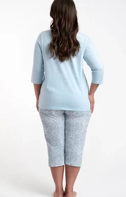 Damskie Italian Fashion Piżamy Bawełniane - Piżama damka z rękawem i nogawką 3/4 alli