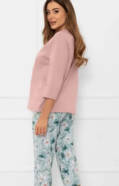 Damskie Italian Fashion Ciepłe Piżamy|Piżamy Damskie - Piżaa daska z rękawe 3/4 Peris
