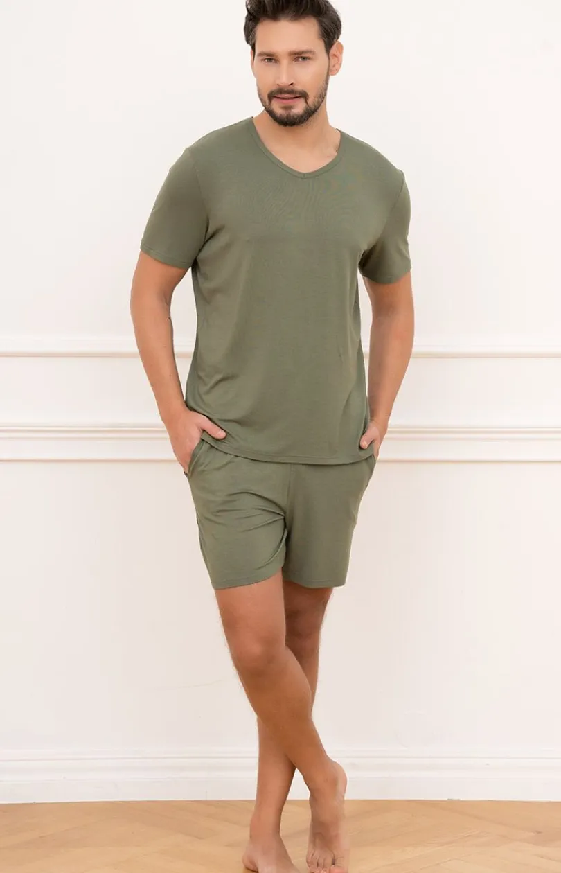 Męskie Italian Fashion Piżamy Męskie - Piżama męka na krótki rękaw i z krótkimi podniami Dalla