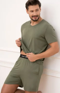 Męskie Italian Fashion Piżamy Męskie - Piżama męka na krótki rękaw i z krótkimi podniami Dalla