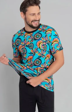 Męskie Italian Fashion Piżamy Męskie - Piżama męska kr.kr. Zanzi