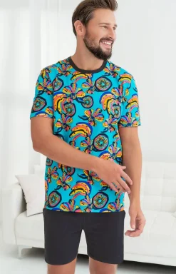 Męskie Italian Fashion Piżamy Męskie - Piżama męska kr.kr. Zanzi