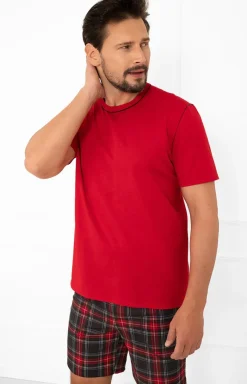 Męskie Italian Fashion Piżamy Męskie - Piżama męska krótki rękaw, krótkie spodnie Rusoli