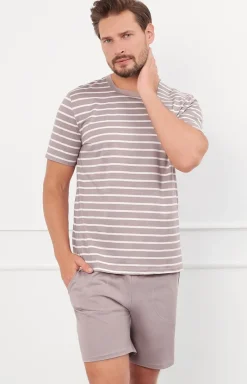 Męskie Italian Fashion Piżamy Męskie - Piżaa ęska na krótki rękaw i krótkie spodnie Bert