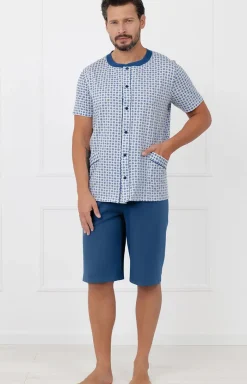 Męskie Italian Fashion Piżamy Męskie - Piżaa ęska na krótki rękaw i spodniai 1/2 Hoer