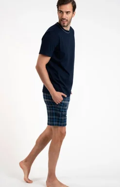 Męskie Italian Fashion Piżamy Męskie - Piżama męska na krótki rękaw i z krótką nogawką Ruben