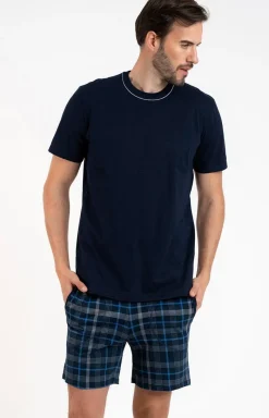 Męskie Italian Fashion Piżamy Męskie - Piżama męska na krótki rękaw i z krótką nogawką Ruben