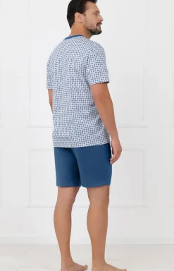 Męskie Italian Fashion Piżamy Męskie - Piżaa ęska na krótki rękaw i z krótkii spodenkai Nigier