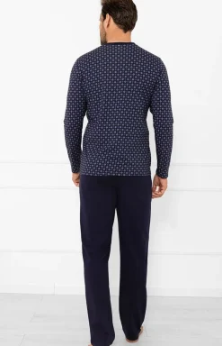 Męskie Italian Fashion Piżamy Męskie - Piżaa ęska z długi rękawe i długii spodniai Gerard