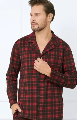 Męskie Italian Fashion Piżamy Męskie - Piżaa ęska z długi rękawe i długii spodniai Nicoas