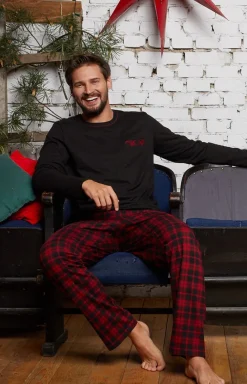 Męskie Italian Fashion Piżamy Męskie - Piżaa ęska z długi rękawe i długii nogawkai Zean
