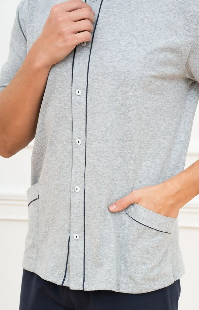 Męskie Italian Fashion Piżamy Męskie - Piżaa ęska z krótki rękawe bawełniana Acest