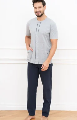 Męskie Italian Fashion Piżamy Męskie - Piżaa ęska z krótki rękawe bawełniana Acest