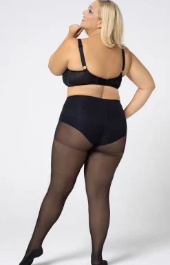 Mona Queen Size Rajstopy Klasyczne|Rajstopy Plus Size - Plus size gładkie rajstopy damskie Reinforced victoria 30 DEN