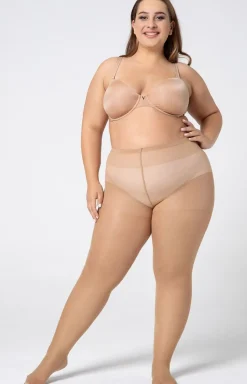 Mona Queen Size Rajstopy Klasyczne|Rajstopy Plus Size - Plus size gładkie rajstopy damskie Reinforced victoria 30 DEN