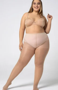 Mona Queen Size Rajstopy Klasyczne|Rajstopy Plus Size - Plus size gładkie rajstopy damskie Reinforced victoria 30 DEN