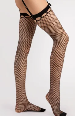 Pończochy kabaretki czarne do pasa 30 DEN Burlesque O4056