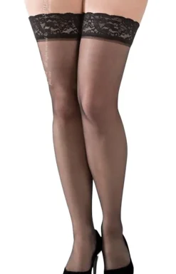 Damskie SoftLine Collection Pończochy Samonośne|Pończochy - Pończochy samonośne plus size czarne 14