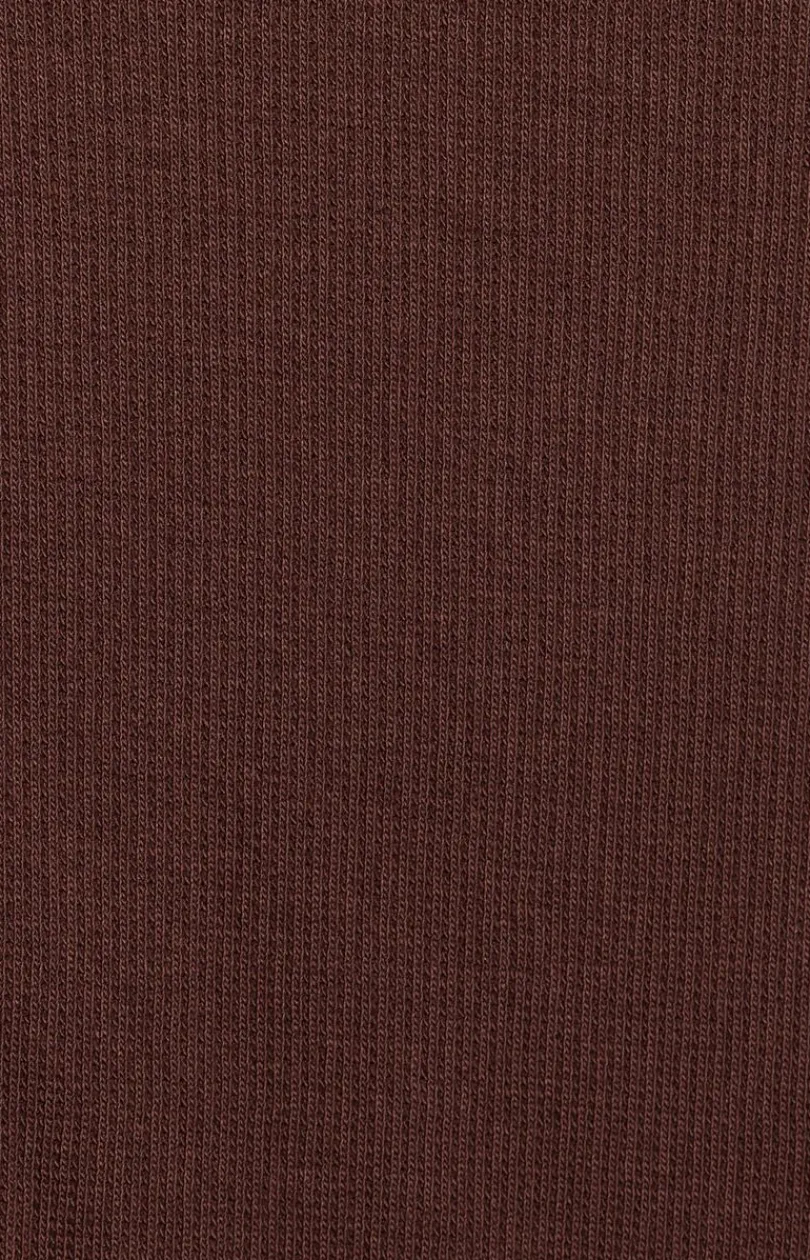 MOE Moda - Prążkowana sukienka mini z odkrytymi ramionami brązowa M818