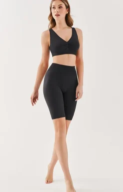 Damskie Gabriella Legginsy|Kolarki Damskie - Prążkowane kolarki damskie czarne Rib 1205
