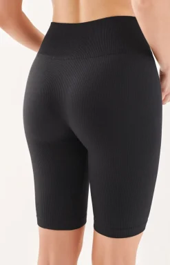 Damskie Gabriella Legginsy|Kolarki Damskie - Prążkowane kolarki damskie czarne Rib 1205