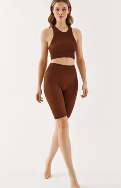 Prążkowane kolarki damskie mocca Rib 1205