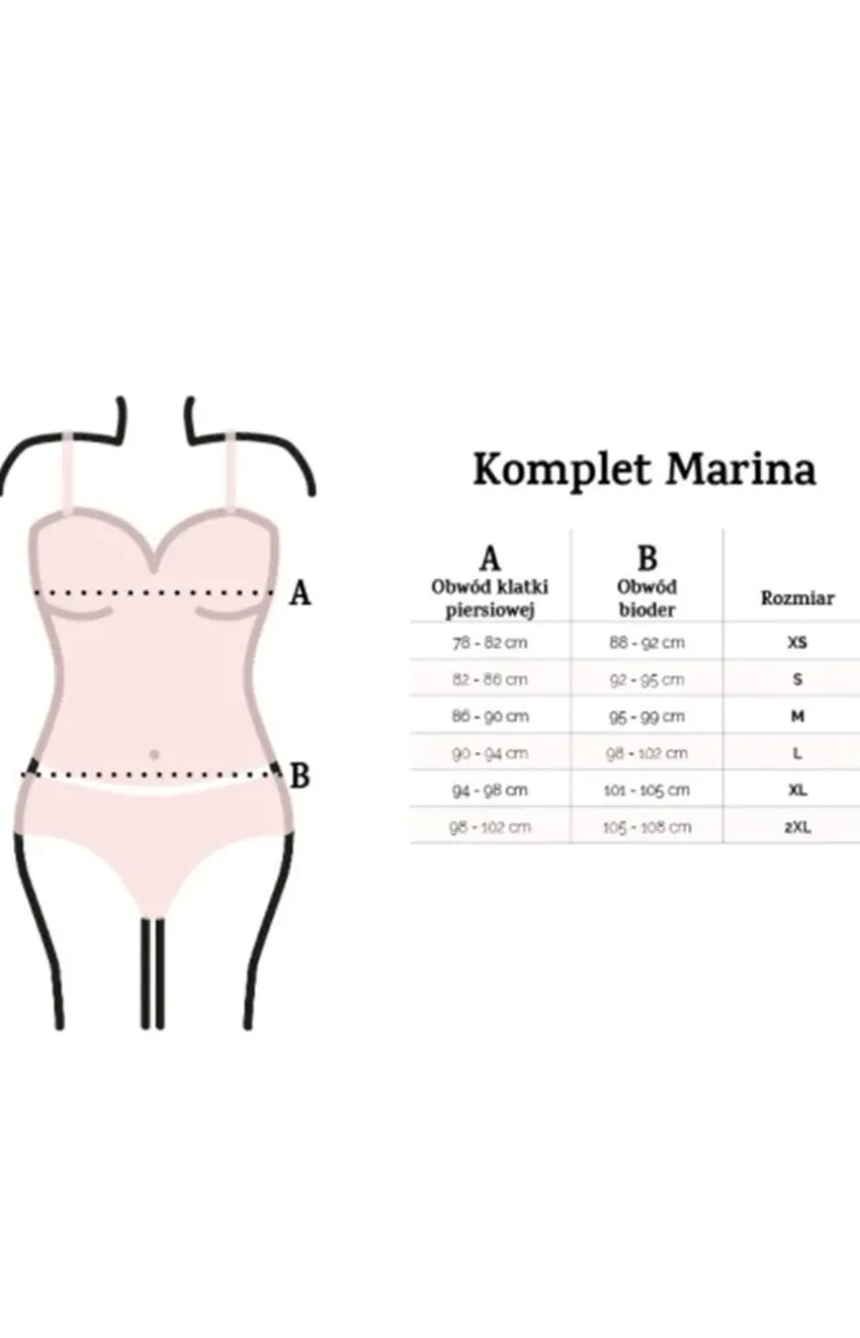 Przezroczysty komplet bielizny damskiej ecru Marina
