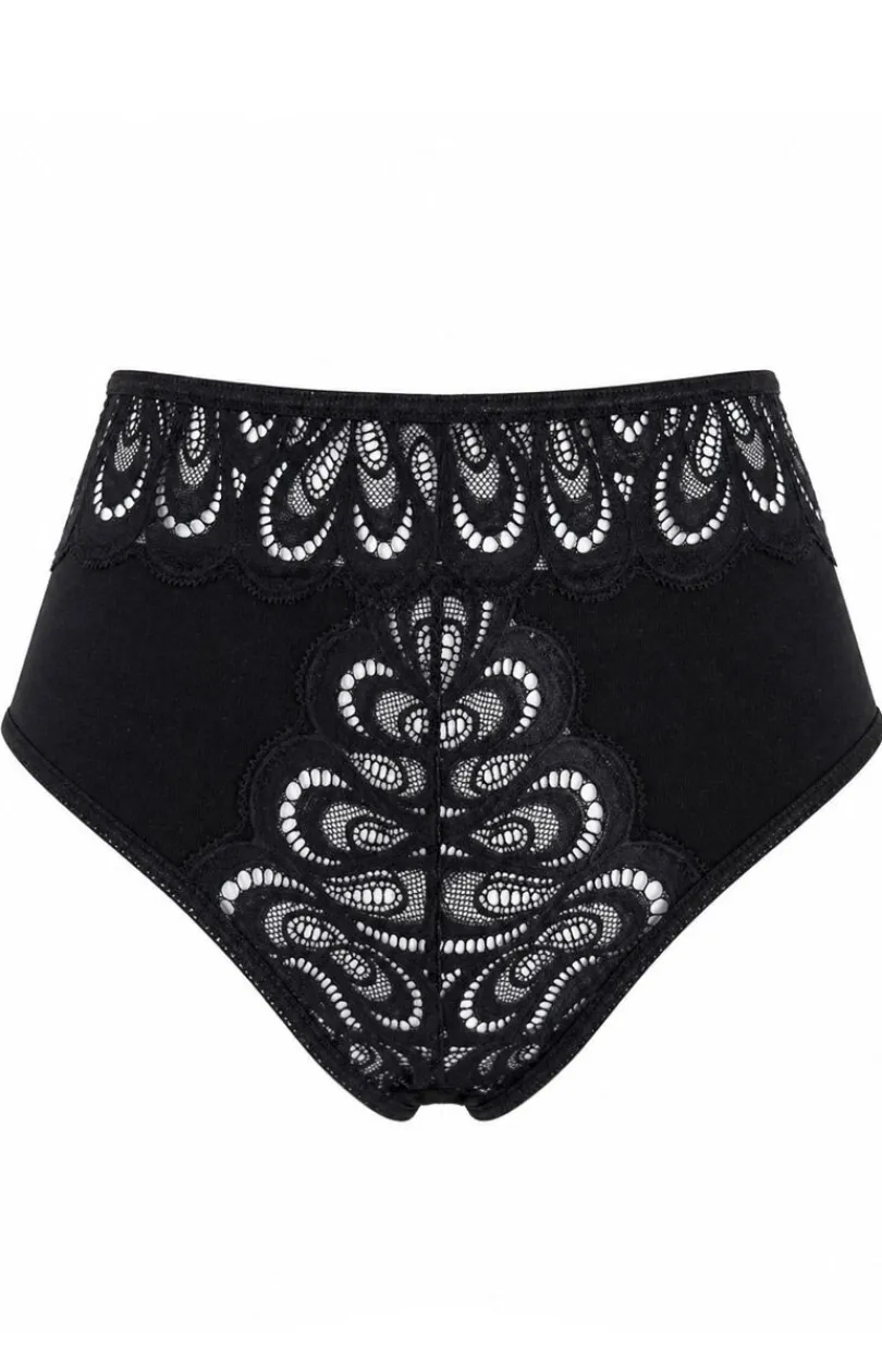 Damskie Róża Majtki Z Wysokim Stanem|Bielizna Plus Size - Pure Proie Nr 34 bawełniane figi dakie z wyoki tane czarne