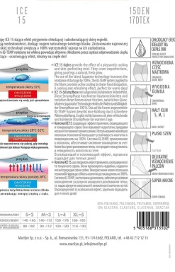 Rajstopy damskie aktywnie chłodzące z efektem gołych nóg cieliste ICE 15 DEN
