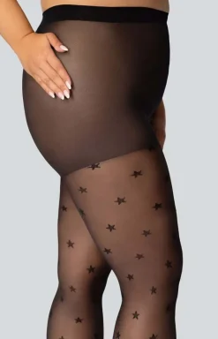 Rajstopy damskie plus size we wzory gwiazdek Star 30 DEN