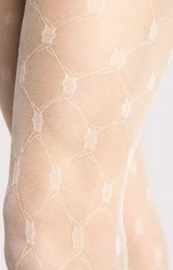 Rajstopy damskie wzorzyste waniliowe Serafina 20 DEN