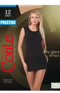 Conte Rajstopy Klasyczne|Rajstopy Plus Size - Rajstopy mokka z efektem delikatnego jedwabiu Prestige 1 DEN