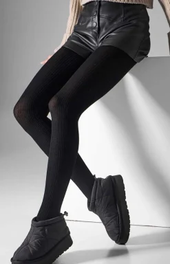 LEGS Rajstopy We Wzory|Rajstopy - Rajstopy z wełny merino czarne L2010 Wool Merino 120 DEN