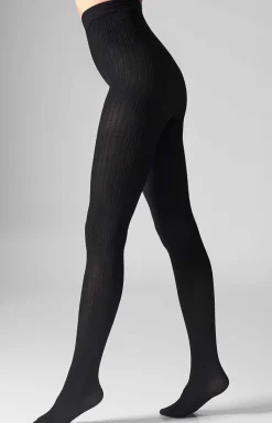 LEGS Rajstopy We Wzory|Rajstopy - Rajstopy z wełny merino czarne L2010 Wool Merino 120 DEN