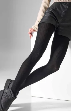 LEGS Rajstopy We Wzory|Rajstopy - Rajstopy z wełny merino czarne L2010 Wool Merino 120 DEN