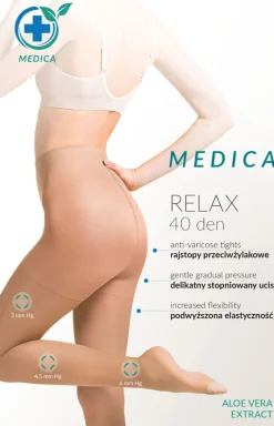 Relax/Code 111 czarne przeciwżylakowe rajstopy 40 den