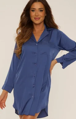 Rozpinana koszula nocna jeans Cordelia 760