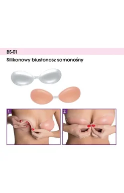 Samonośny biustonosz bez pleców silikonowy cielisty BS-01