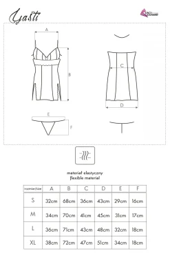 Damskie LivCo Corsetti Fashion Koszule Nocne Damskie|Seksowna Koszula Nocna - Satynowa koszuka nocna i stringi Yasti C 13431
