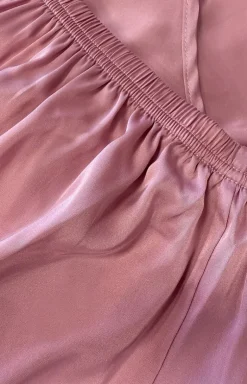 Satynowa piżama damska krótka pudrowy róż Blush Fizz