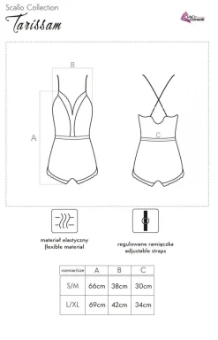 Damskie LivCo Corsetti Fashion Body|Piżamy - Satynowa piżama jednoczęściowa body Tarissam LC 90565