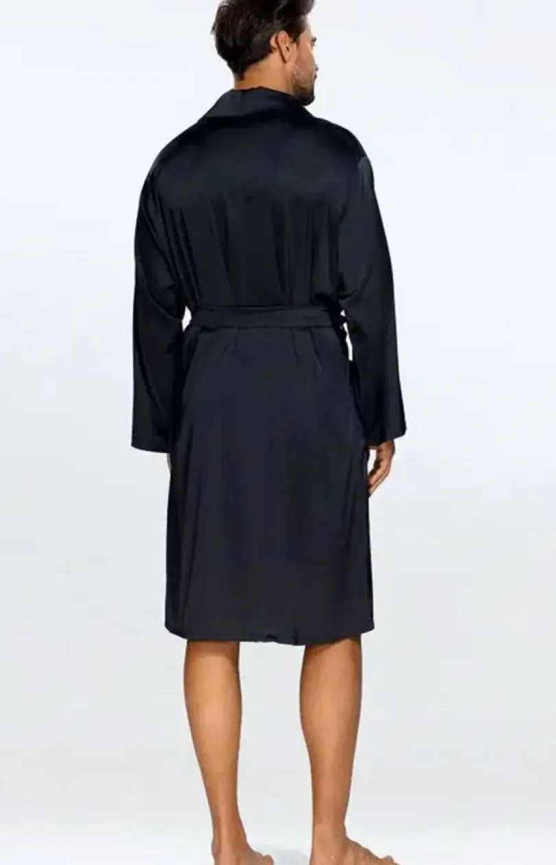 Męskie DKaren Szlafroki Męskie - Satynowy szafrok ęski ukas