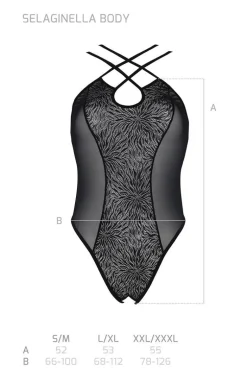 Selaginella czarne tiulowe body ECO