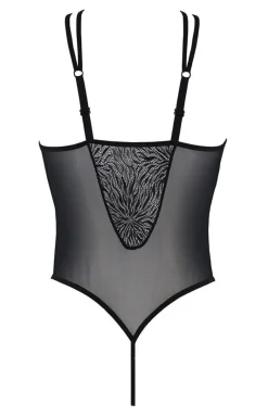 Selaginella czarne tiulowe body ECO