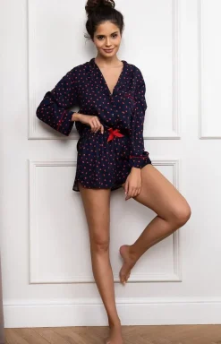 Sensis piżama damska rozpinana w serca Maisie