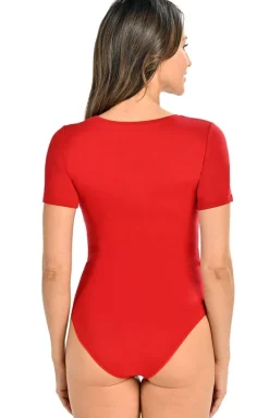 Shirty czerwone body damskie 2403