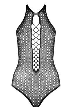 Passion Bodystocking|Body - Siateczkowe body damskie czarne BS088