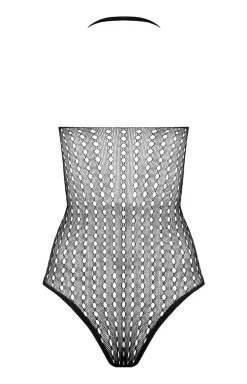 Passion Bodystocking|Body - Siateczkowe body damskie czarne BS088